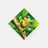 Serviette En Papier Grenouille sur branche Nature Art (Coin)