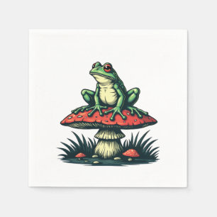 Serviette En Papier Grenouille sur champignon Cottagecore Forêt de cha