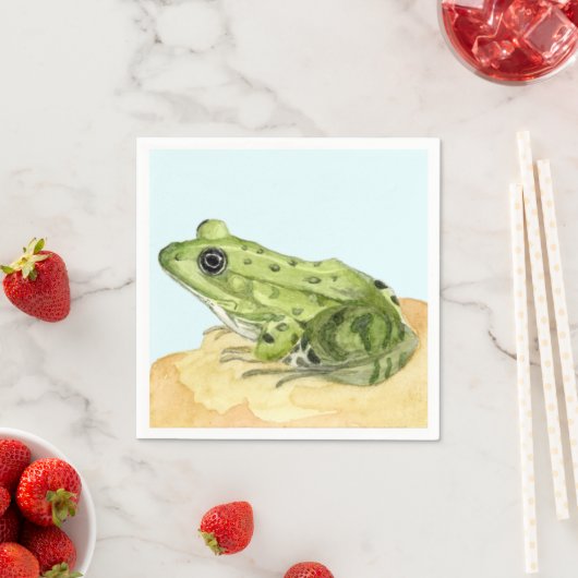 Serviette En Papier Grenouille verte (En situation)