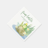 Serviette En Papier Grenouille verte - Baby shower élastique (Coin)
