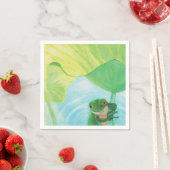 Serviette En Papier Grenouille verte sous Pad Lily (En situation)