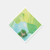 Serviette En Papier Grenouille verte sous Pad Lily (Coin)