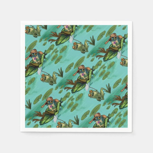 Serviette En Papier Grenouilles d'été réfrigérées (Devant)