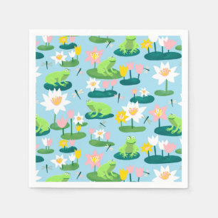Serviette En Papier Grenouilles et Lily Pads BABY SHOWER mignon Enfant