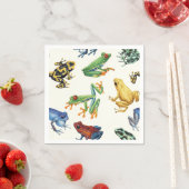 Serviette En Papier Grenouilles sur blanc naturel (En situation)