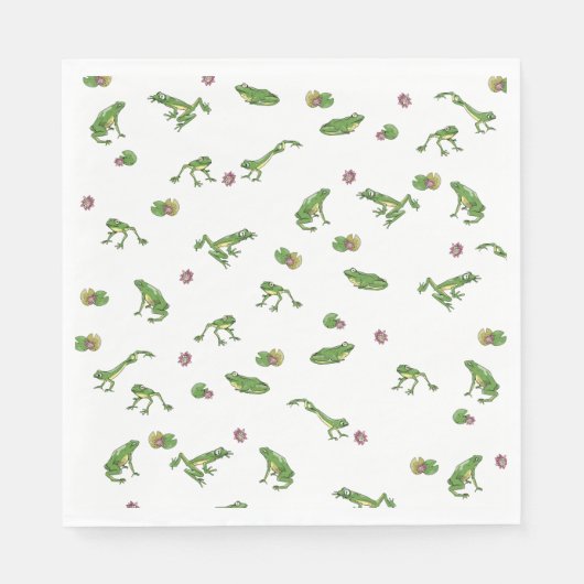 Serviette En Papier Grenouilles vertes (Devant)