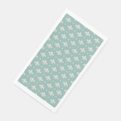 Serviette En Papier Grey Fleur De Lis motif sur arrière - plan turquoi (Coin)