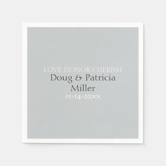 Serviette En Papier Grey Love Honor Cherish (Devant)