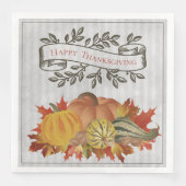 Serviette En Papier Grey Thanksgiving Citrouilles et Squash (Devant)