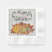 Serviette En Papier Grey Thanksgiving Citrouilles et Squash (Devant)