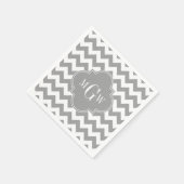 Serviette En Papier Grey What Chevron Dk Gris Quatrefoil 3 Monogramme (Coin)
