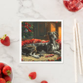 Serviette En Papier Greyhound Chig Festive de Noël (En situation)