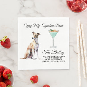 Serviette En Papier Greyhound Mariage Signature Boire serviettes