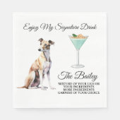 Serviette En Papier Greyhound Mariage Signature Boire serviettes (Devant)