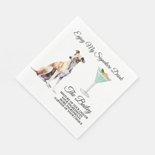 Serviette En Papier Greyhound Mariage Signature Boire serviettes (Coin)