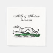 Serviette En Papier Greyhound Whippet à la tête d'un emblème de crête  (Devant)