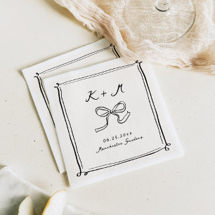 Serviette En Papier Gribouillages de mariage dessinés à la main fantai