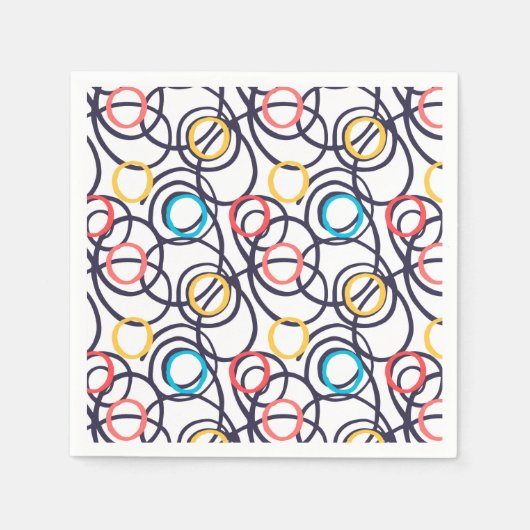 Serviette En Papier Gribouillages funky (Devant)