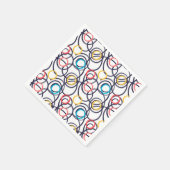 Serviette En Papier Gribouillages funky (Coin)