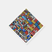 Serviette En Papier gribouillis abstrait moderne (Coin)