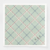 Serviette En Papier Griffith Family Tartan Plaid Check in Sage Green (Devant)