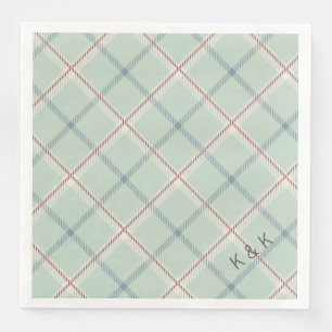 Serviette En Papier Griffith Family Tartan Plaid Check in Sage Green