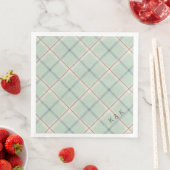 Serviette En Papier Griffith Family Tartan Plaid Check in Sage Green (En situation)
