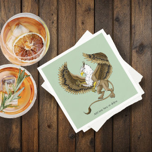 Serviette En Papier Griffon Mythique Fantastique Brun Majestueux