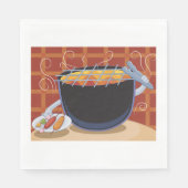 Serviette En Papier Grillades au barbecue avec des tongues et des broc (Devant)