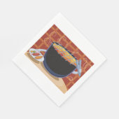 Serviette En Papier Grillades au barbecue avec des tongues et des broc (Coin)