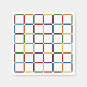 Serviette En Papier Grille arc-en-ciel colorée avec espace négatif
