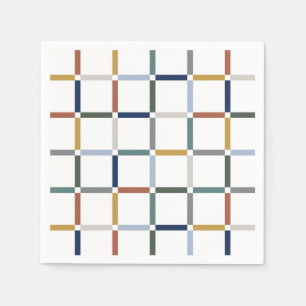 Serviette En Papier Grille colorée avec Impressionniste de l'espace né