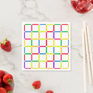Serviette En Papier Grille colorée avec la pop spatiale négative inspi