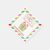 Serviette En Papier Grille colorée Noël Cadeaux de fête (Coin)