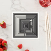 Serviette En Papier Grille de profondeur géométrique (En situation)