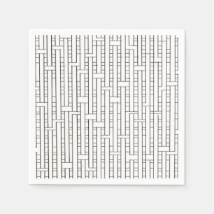 Serviette En Papier Grille industrielle noir et blanc minimaliste mode