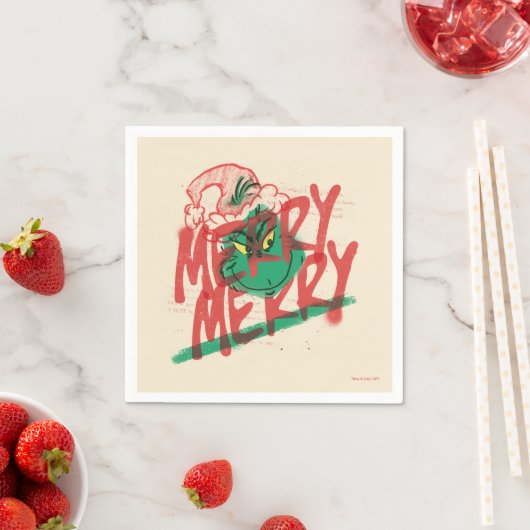 Serviette En Papier Grille | Joyeux Joyeux Grunge Graphique (En situation)