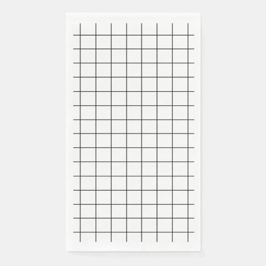 Serviette En Papier Grille minimaliste noir et blanc (Devant)