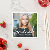 Serviette En Papier Grille moderne Script Graduation Graduation Photo  (En situation)
