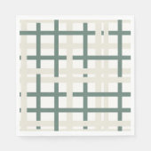 Serviette En Papier Grille Montauk moderne Vert & Beige (Devant)