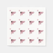 Serviette En Papier Grille pois de fleurs roses girly délicates (Devant)