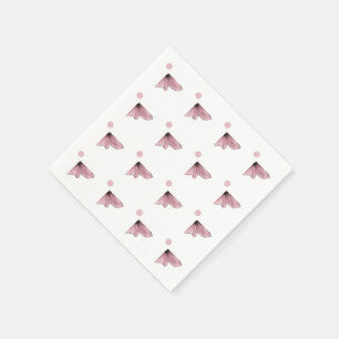 Serviette En Papier Grille pois de fleurs roses girly délicates