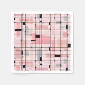 Serviette En Papier Grille rose rétro et Starburts Papier serviettes (Devant)