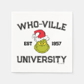 Serviette En Papier Grille | Who-ville University Est 1957 (Devant)