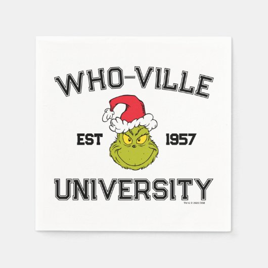 Serviette En Papier Grille | Who-ville University Est 1957 (Devant)