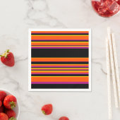 Serviette En Papier Grilles complexes - Noir, Rose, Orange et Jaune (En situation)