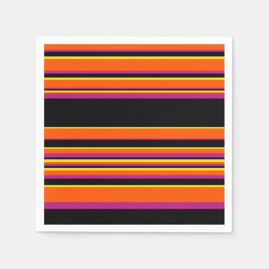 Serviette En Papier Grilles complexes - Noir, Rose, Orange et Jaune (Devant)