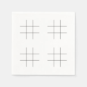 Serviette En Papier Grilles de Tic Tac Toe vierges pour une fête amusa