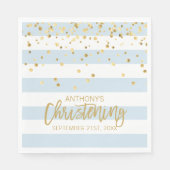 Serviette En Papier Grilles personnalisées Pastel Blue Gold BOY CHRIST (Devant)