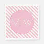Serviette En Papier Grilles rose et blanc Monogrammes Papier serviette (Devant)
